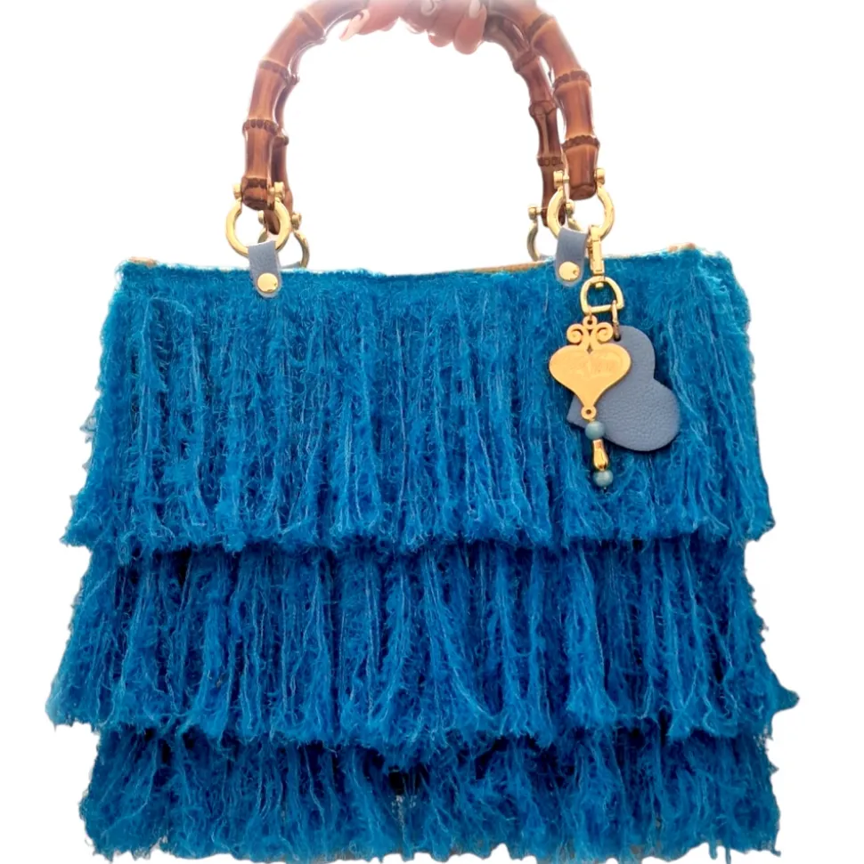 CapriNina - Le Charleston - Fine Bag Handmade in Capri - Turquoise - Handmade in Italy - Exclusive Luxury - Avvenice