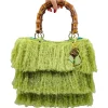 CapriNina - Le Charleston - Fine Bag Handmade in Capri - Green - Handmade in Italy - Exclusive Luxury - Avvenice