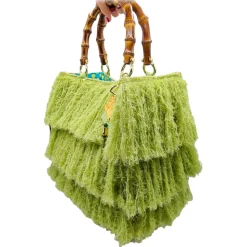 CapriNina - Le Charleston - Fine Bag Handmade in Capri - Green - Handmade in Italy - Exclusive Luxury - Avvenice