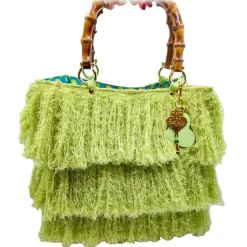CapriNina - Le Charleston - Fine Bag Handmade in Capri - Green - Handmade in Italy - Exclusive Luxury - Avvenice