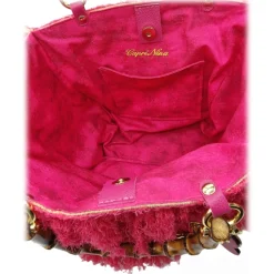 CapriNina - Le Charleston - Fine Bag Handmade in Capri - Fuchsia - Handmade in Italy - Exclusive Luxury - Avvenice