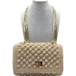 CapriNina - Ninetta Silke - Fine Bag Handmade in Capri - Beige - Handmade in Italy - Exclusive Luxury - Avvenice