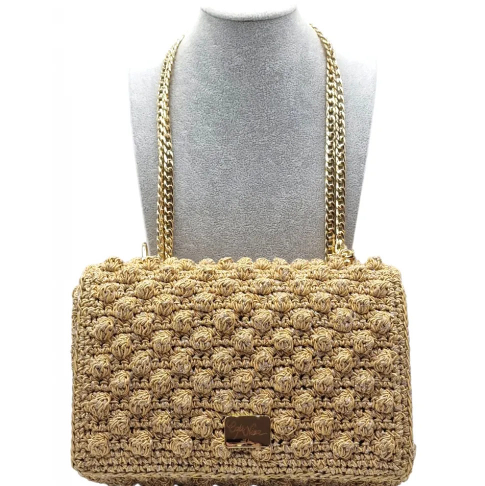 CapriNina - Ninetta Silke - Fine Bag Handmade in Capri - Gold - Handmade in Italy - Exclusive Luxury - Avvenice
