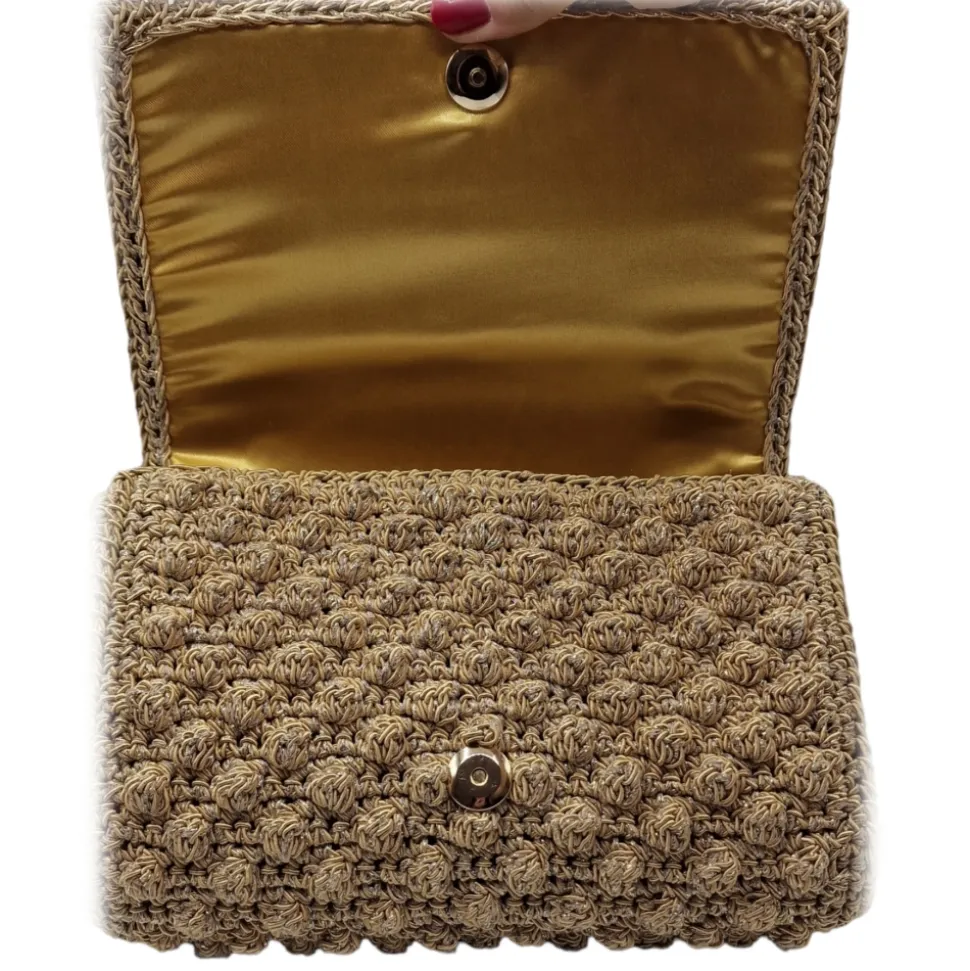 CapriNina - Ninetta Silke - Fine Bag Handmade in Capri - Gold - Handmade in Italy - Exclusive Luxury - Avvenice