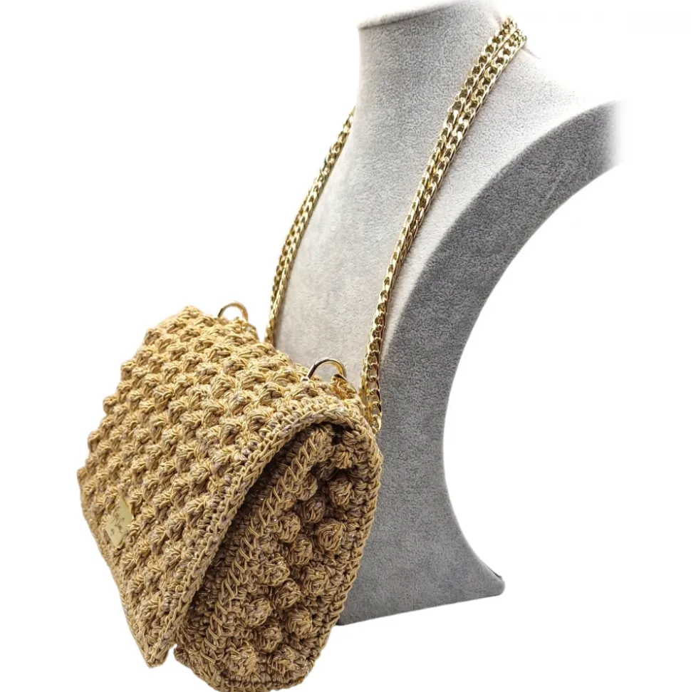 CapriNina - Ninetta Silke - Fine Bag Handmade in Capri - Gold - Handmade in Italy - Exclusive Luxury - Avvenice