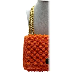 CapriNina - Ninetta Silke - Fine Bag Handmade in Capri - Orange - Handmade in Italy - Exclusive Luxury - Avvenice