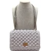 CapriNina - Ninetta Silke - Fine Bag Handmade in Capri - Pearl Grey - Handmade in Italy - Exclusive Luxury - Avvenice