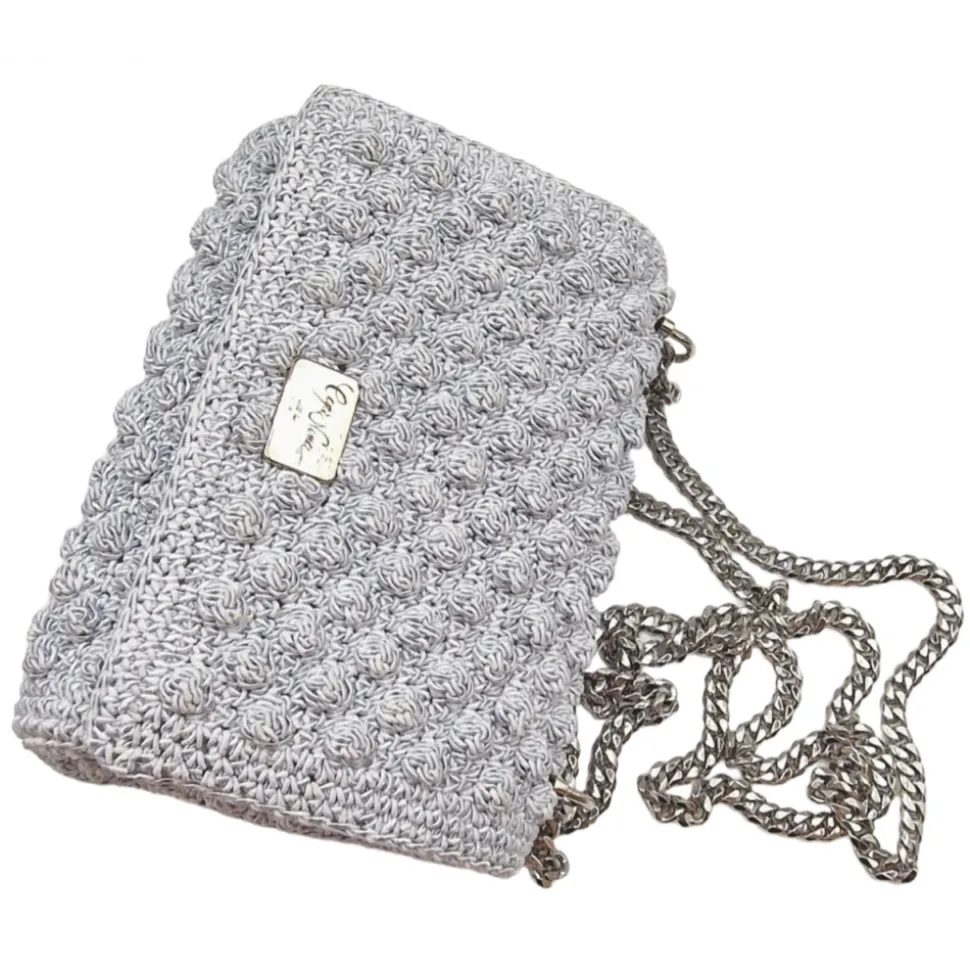 CapriNina - Ninetta Silke - Fine Bag Handmade in Capri - Pearl Grey - Handmade in Italy - Exclusive Luxury - Avvenice