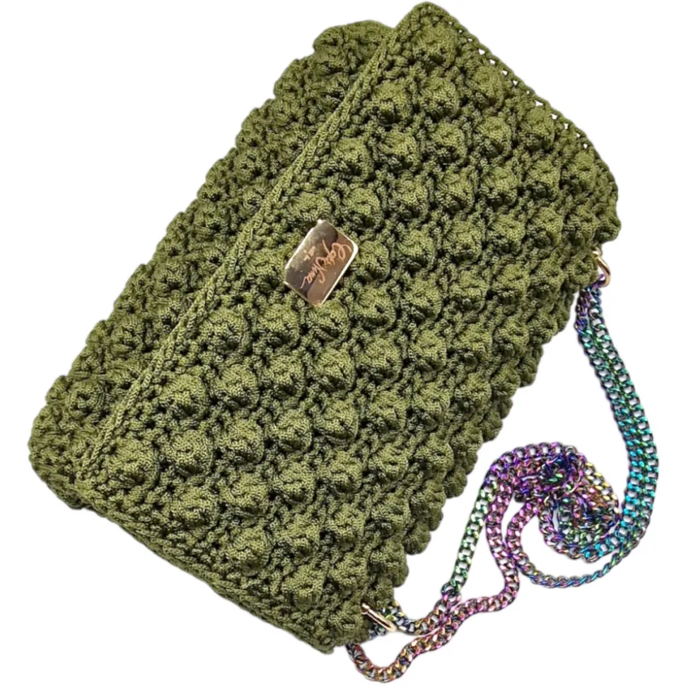 CapriNina - Ninetta Versy - Fine Bag Handmade in Capri - Military Green - Handmade in Italy - Exclusive Luxury - Avvenice