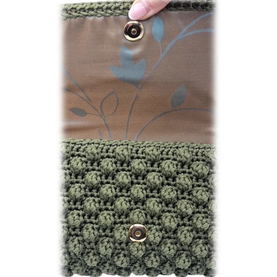 CapriNina - Ninetta Versy - Fine Bag Handmade in Capri - Military Green - Handmade in Italy - Exclusive Luxury - Avvenice