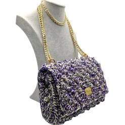CapriNina - Ninetta Versy - Fine Bag Handmade in Capri - Violet Green - Handmade in Italy - Exclusive Luxury - Avvenice