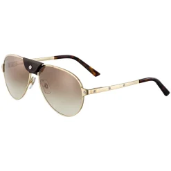 Cartier - Aviator - Metal Champagne Brown - Santos de Cartier - Sunglasses - Cartier Eyewear - Avvenice