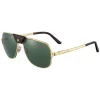 Cartier - Aviator - Metal Champagne Polarized Green - Santos de Cartier - Sunglasses - Cartier Eyewear - Avvenice