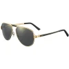 Cartier - Aviator - Metal Gold Champagne Polarized Grey Flash Gold - Santos de Cartier - Sunglasses - Cartier Eyewear - Avvenice