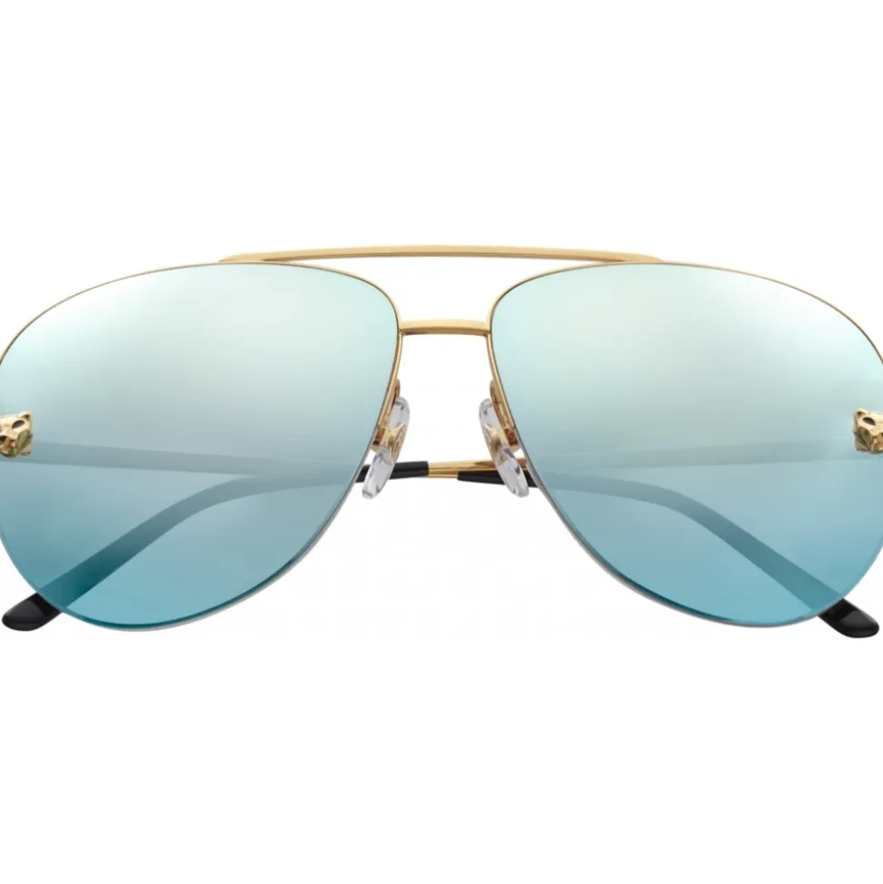 Cartier - Aviator - Metal, Polished Gold Finish - Panthère de Cartier - Sunglasses - Cartier Eyewear - Avvenice