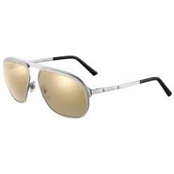 Cartier - Aviator - Metal Platinum Ruthenium White Gold - Santos de Cartier - Sunglasses - Cartier Eyewear - Avvenice