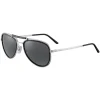 Cartier - Aviator - Metal Platinum Polarized Grey - Santos de Cartier - Sunglasses - Cartier Eyewear - Avvenice