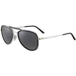 Cartier - Aviator - Metal Platinum Polarized Grey - Santos de Cartier - Sunglasses - Cartier Eyewear - Avvenice