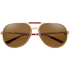 Cartier - Aviator - Metal Red Gold Brown - Première de Cartier - Sunglasses - Cartier Eyewear - Avvenice