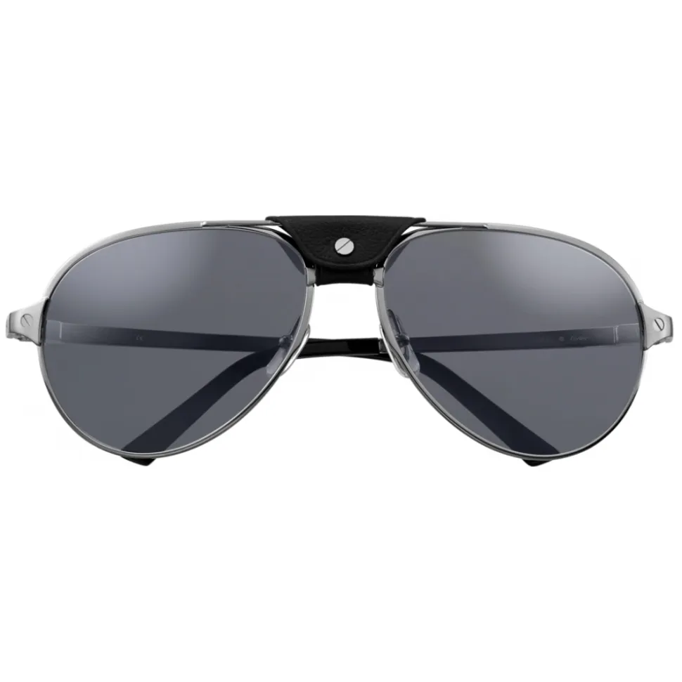 Cartier - Aviator - Metal Ruthenium Grey - Santos de Cartier - Sunglasses - Cartier Eyewear - Avvenice