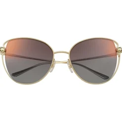 Cartier - Butterfly - Golden-Finish Metal Graduated Grey Lenses - Panthère de Cartier - Sunglasses - Cartier Eyewear - Avvenice