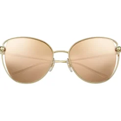 Cartier - Butterfly - Golden-Finish Metal Graduated Pink Lenses - Panthère de Cartier - Sunglasses - Cartier Eyewear - Avvenice