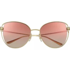 Cartier - Butterfly - Golden-Finish Metal Graduated Burgundy Lenses - Panthère de Cartier - Sunglasses - Cartier Eyewear - Avvenice