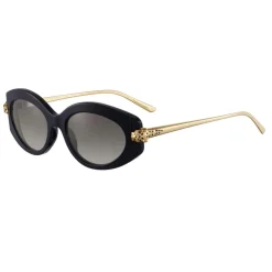 Cartier - Cat Eye - Black Composite Graduated Gray Lenses - Panthère de Cartier - Sunglasses - Cartier Eyewear - Avvenice