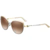 Cartier - Cat Eye - Metal Gold and Palladium Two-Tone Finish, Brown Lenses - Trinity Collection - Sunglasses - Cartier Eyewear - Avvenice