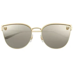 Cartier - Cat Eye - Smooth Brushed Golden Finish Metal - Panthère de Cartier - Sunglasses - Cartier Eyewear - Avvenice