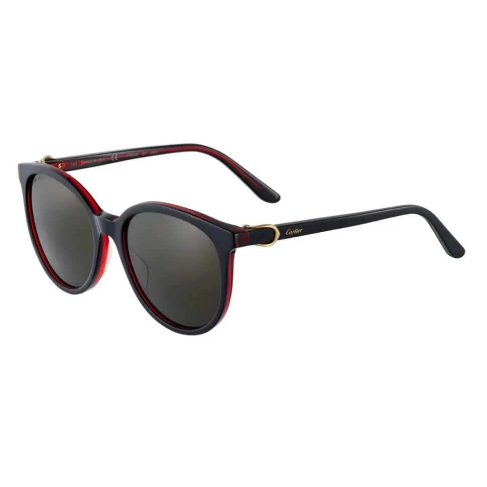 Cartier - Classic - Acetate Black Red Transparent Effect - C de Cartier - Sunglasses - Cartier Eyewear - Avvenice