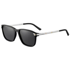 Cartier - Classic - Acetate Black Platinum Finish Grey - Santos de Cartier - Sunglasses - Cartier Eyewear - Avvenice