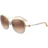 Cartier - Metal Gold and Palladium Two-Tone Finish, Brown Lenses - Trinity Collection - Sunglasses - Cartier Eyewear - Avvenice