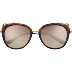 Cartier - Oval - Tortoiseshell Champagne Golden-Finish Metal Graduated Brown Lenses - Panthère de Cartier - Cartier Eyewear - Avvenice