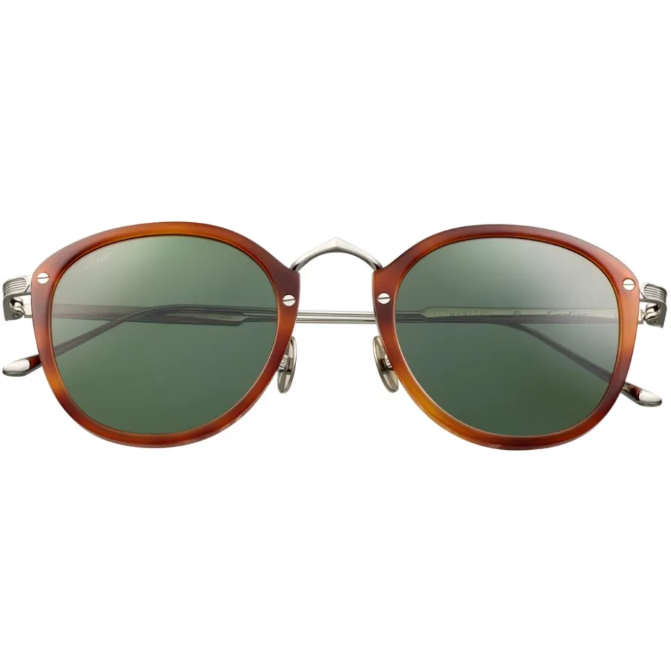 Cartier - Pantos - Combined Acetate Titanium - Turtle Platinum Green - C de Cartier - Sunglasses - Cartier Eyewear - Avvenice