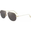 Cartier - Pilot - Brushed Golden-Finish Metal Grey Lenses - Santos de Cartier - Sunglasses - Cartier Eyewear - Avvenice