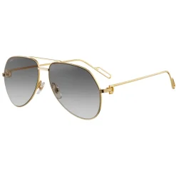 Cartier - Pilot - Metal Gold Champagne Platinum Grey - Première de Cartier - Sunglasses - Cartier Eyewear - Avvenice