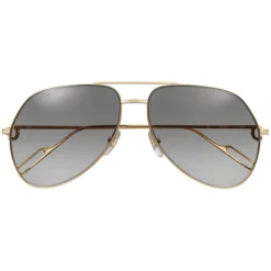 Cartier - Pilot - Metal Gold Champagne Platinum Grey - Première de Cartier - Sunglasses - Cartier Eyewear - Avvenice