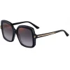 Cartier - Rectangular - Acetate Black Gray Lenses Gold Flash - Large - Panthère de Cartier - Sunglasses - Cartier Eyewear - Avvenice