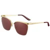 Cartier - Rectangular - Metal Gold Champagne Bordeaux - Panthère de Cartier - Sunglasses - Cartier Eyewear - Avvenice
