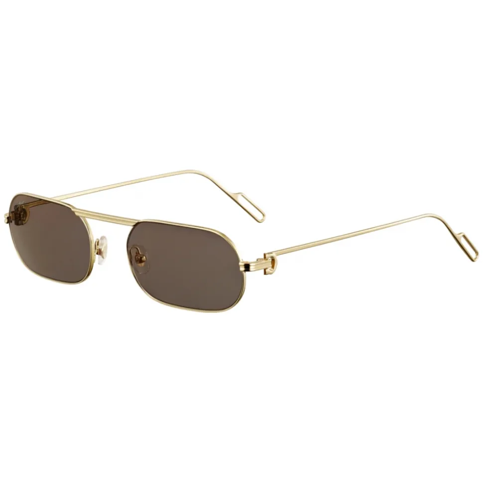 Cartier - Rectangular - Metal Gold Champagne Brown Flash Gold - Première de Cartier - Sunglasses - Cartier Eyewear - Avvenice
