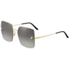Cartier - Rectangular - Metal Gold Champagne Grey - Panthère de Cartier - Sunglasses - Cartier Eyewear - Avvenice
