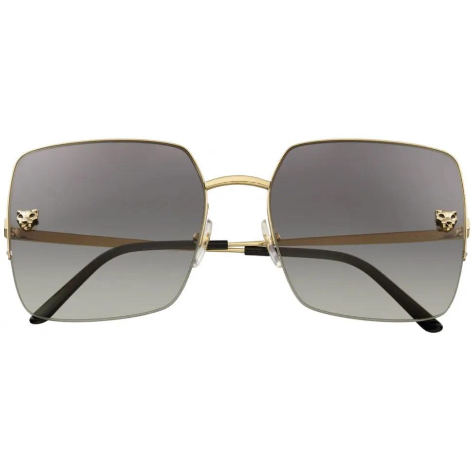 Cartier - Rectangular - Metal Gold Champagne Grey - Panthère de Cartier - Sunglasses - Cartier Eyewear - Avvenice