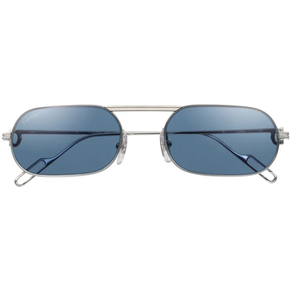Cartier - Rectangular - Metal Platinum Blue Flash Gold - Première de Cartier - Sunglasses - Cartier Eyewear - Avvenice