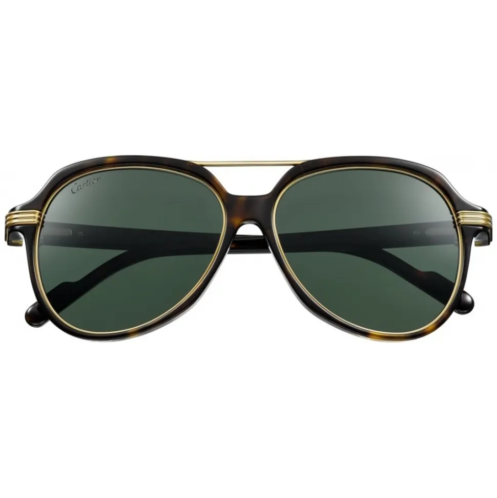Cartier - Rectangular - Metal Turtle Gold Champagne - Première de Cartier - Sunglasses - Cartier Eyewear - Avvenice