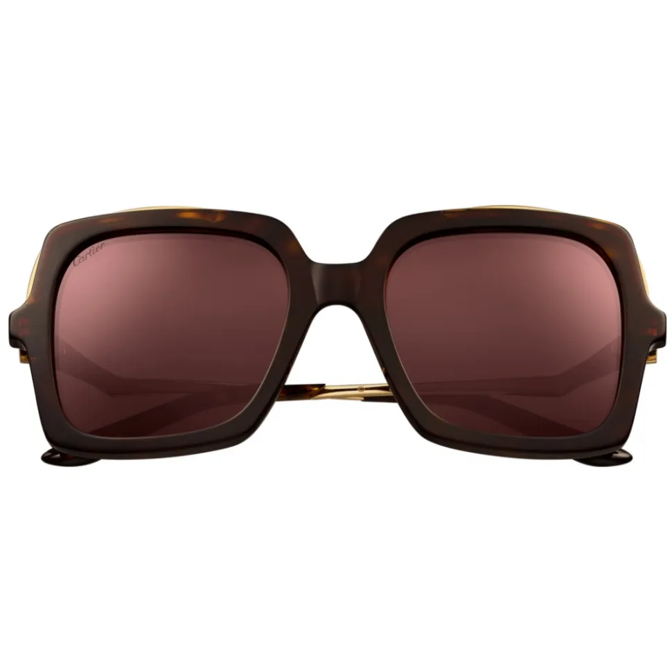 Cartier - Rectangular - Turtle Gold Champagne Bordeaux - Panthère de Cartier - Sunglasses - Cartier Eyewear - Avvenice