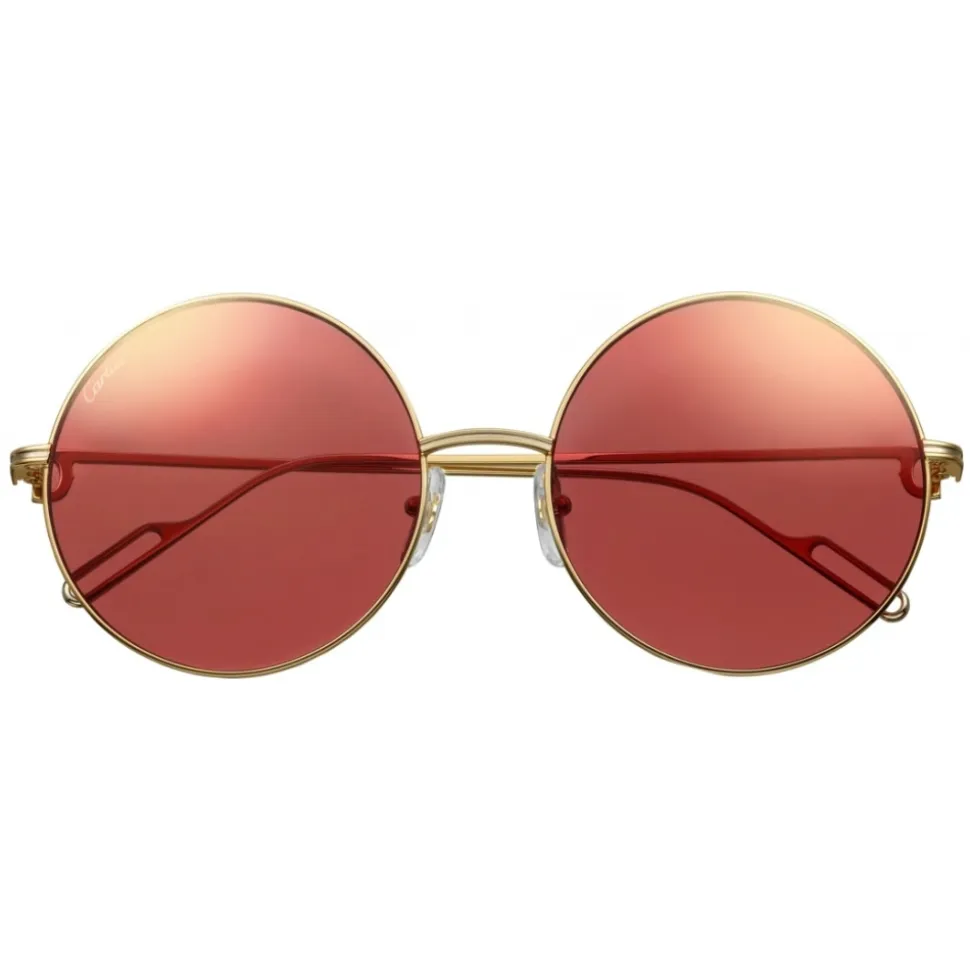 Cartier - Round - Metal Champagne Cyclamen Flash Gold - Première de Cartier - Sunglasses - Cartier Eyewear - Avvenice