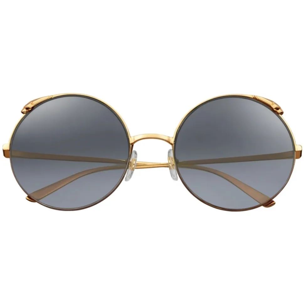 Cartier - Round - Metal Gold Champagne - Panthère de Cartier - Sunglasses - Cartier Eyewear - Avvenice