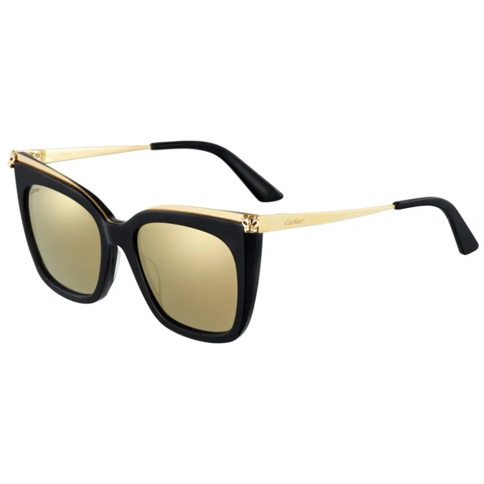 Cartier - Square - Combined Black Gold - Panthère de Cartier - Sunglasses - Cartier Eyewear - Avvenice