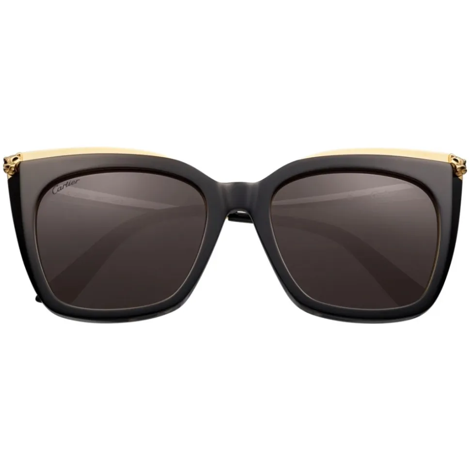 Cartier - Square - Combined Black Shiny Gold - Large - Panthère de Cartier - Sunglasses - Cartier Eyewear - Avvenice